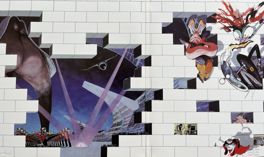 Personal Photo of Pink Floyd's The Wall LP inside gatefold art by Tim Farmer